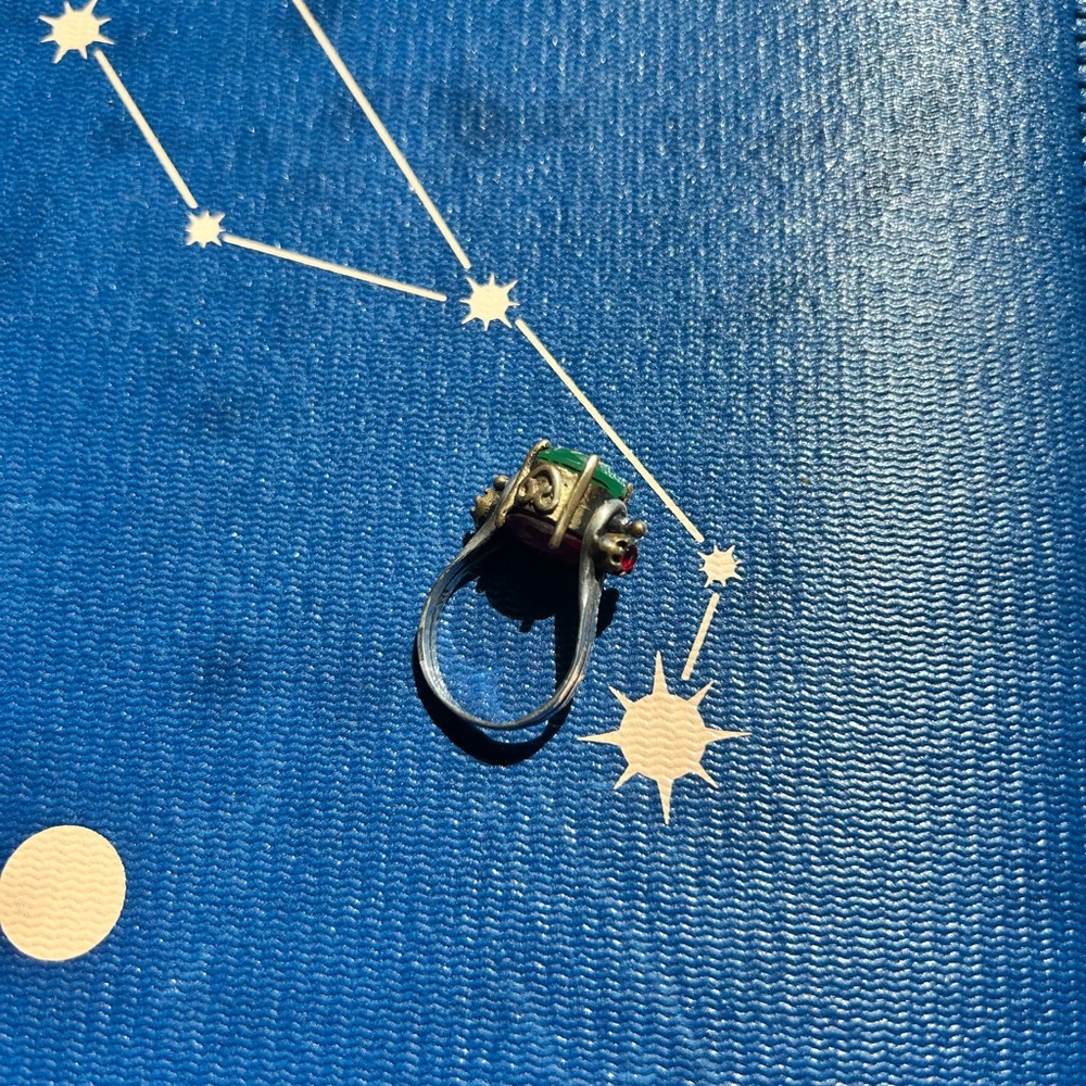 Reversible Emerald And Ruby Marked 925 Silver Rin… - image 6